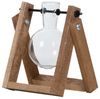 Hängende Steckling-Vase aus Glas mit Holzgestell – Aufzuchtstation für Pflanzen Bild 4