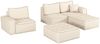 Ecksofa Modulsofa 4-teilig SANDE XL Stoff Raven Blau Ottomane Rechts Bild 4