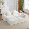 Ecksofa aus Kordstoff, modulares 4-teilige Sofa, 268 x 102 x 78 cm, Beige Bild 3