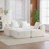 Ecksofa aus Kordstoff, modulares 4-teilige Sofa, 268 x 102 x 78 cm, Beige Bild 2