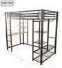 Flieks Hochbett Kinderbett Metallbett 90x200cm mit Tisch und Stauraum Bild 4