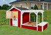 WEKA Tabaluga Spielplatz, rot/weiss, 21 mm, bestehend aus Drachenhöhle, Sandkasten, Pergola und Schatztruhe mit Deckel Bild 2
