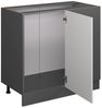 Eckunterschrank R-Line Weiß Landhaus 86 cm ohne Arbeitsplatte Vicco Bild 3
