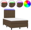 Boxspringbett mit Matratze & LED Stoff Dunkelbraun 120x200 cm, Härtegrad: H2 [3135184] Bild 2