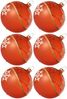 Weihnachtskugeln Set, 6 orange Kugeln Ø 8cm Kristallwelle, Thüringer Glas Weihnachtsschmuck Bild 1