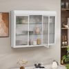 Wandvitrine mit 3 Glastüren, Metall & Glas, Weiß Bild 2