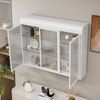 Wandvitrine mit 3 Glastüren, Metall & Glas, Weiß Bild 3