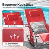 SoBuy Swingliege Gartenliege mit Tasche und Kopfkissen atmungsaktiv und luftig Schaukelliege Sonnenliege Liegestuhl für Gärten, Höfe, Strände, Balkone Rot 150 kg Belastung OGS28-R Bild 4