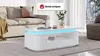 Vente-unique - VANDANA Couchtisch Holz, Platte Weiß - B 60 cm x H 42,5 cm x L 120 cm Bild 2