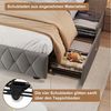 ADWOLT Stauraumbett Polsterbett mit Lattenrost und LED-Beleuchtung, Jugendbett 140x200 cm mit USB&Type-C,Doppelbett mit 4 Schubladen,Grau Bild 4