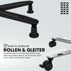 bümö Säulenhubtisch höhenverstellbar, Stehtisch Büro, Bistrotisch eckig 80 x 80 cm - Besprechungstisch Nussbaum, Stehtisch Holz-Platte, Säule aus Metall in schwarz, Säulentisch, Hochtisch, ST88-N-D Bild 3