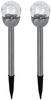 2er Set LED Außenleuchte, Solarlampe, Edelstahl, silber Bild 1