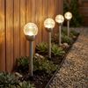 2er Set LED Außenleuchte, Solarlampe, Edelstahl, silber Bild 5