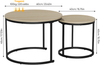 Couchtisch-Set rund, 2-teilig, ineinander schiebbar, 60 x 60 x 45 cm, Holzoptik mit Metallgestell Bild 5