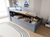 Bett 90x200 cm aus Massivholz mit Stauraum und LED-Beleuchtung Bild 3