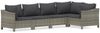 vidaXL 5-tlg. Garten-Lounge-Set mit Kissen Grau Poly Rattan 3187274 Bild 2