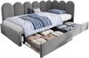 Etagenbett 90×200/90×190 cm aus Metall mit Ausziehbett, weiß Bild 5
