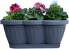 8er Set 40cm Blumenkasten Balkonkasten Pflanzkasten Anthrazit im Wellendesign inkl. passenden Bewässerungsuntersetzer Bild 2