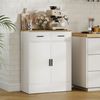 Sideboard mit 2 Schubladen & verstellbarem Regal, 68,6x35x90,3 cm, Weiß in Holzoptik Bild 2
