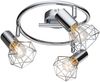 LED Deckenstrahler 3-flammig, Gitter Silber Chrom Industrial, Ø 25cm Bild 2