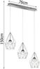 LED Pendelleuchte AMY 3-flammig mit Gitter Lampenschirmen Silber, Breite 76cm Bild 3
