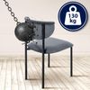 CLP Esszimmerstuhl Gambell mit Rückenlehne gepolsterter Samtbezug,dunkelgrau Bild 4