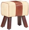 vidaXL Sitzbank Turnbock-Design 38 cm Braun Echtleder Massivholz Mango 320787 Bild 4