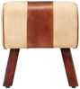 vidaXL Sitzbank Turnbock-Design 38 cm Braun Echtleder Massivholz Mango 320787 Bild 2