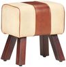 vidaXL Sitzbank Turnbock-Design 38 cm Braun Echtleder Massivholz Mango 320787 Bild 5