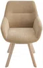 Vente-unique - VELBURY Stuhl Stoff Beige - B 62,5 cm x H 84 cm x L 58 cm Bild 4