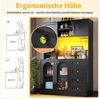 Odikalo Küchenbuffet Küchenschrank Buffetschrank mit LED-Lichtleiste & Getränkehaltern (120 x 40 x 188 cm, Landhausstil, 4 Türen, Schwarz/Weiß) Bild 4