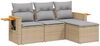 vidaXL 4-tlg. Garten-Sofagarnitur mit Kissen Beige Poly Rattan 3226745 Bild 2