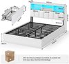 MSMASK Polsterbett Jugendbett, 140×200 cm mit Ladestation und LED-Beleuchtung (Ohne Matratze), Doppelbett mit 4 Schubladen Bild 4