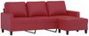3-Sitzer Sofa, Couch Wohnzimmer mit Hocker Weinrot 180 cm Kunstleder Bild 3