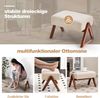 Gepolsterter Schaukelstuhl mit Hocker & Kissen Schaukelsessel mit Holzrahmen Beige Bild 5