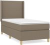 vidaXL Boxspringbett mit Matratze Stoff Taupe 80x200 cm, Härtegrad: H2 [3131789] Bild 2