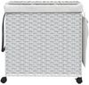 vidaXL Wäschekorb mit Rollen Weiß 60x35x60,5 cm Rattan 372043 Bild 3
