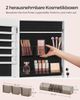 Schmuckschrank hängend, Hängeschrank mit rahmenlosem Ganzkörperspiegel, abschließbarer Spiegelschrank, Wandschrank mit 2 separaten Make-up Organizern, für Ketten, Ohrringe, weiß JJC001W01 Bild 4