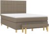 vidaXL Boxspringbett mit Matratze Taupe 140x200 cm Stoff 3137161 Bild 3