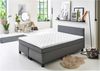 Boxspringbett Peggy / Philly, Flachgewebe, Holzwerkstoff, Mikrofaser, Grau, 140 x 87 x 207 cm Bild 2