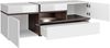 TV-Tisch Cross mit LED Beleuchtung in Weiß mit Perla Elm Streifen 150 cm Breit Bild 3