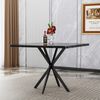 Esstisch quadratisch 98 x 98 x 75 cm, MDF-Tischplatte mit Metallbeinen, platzsparend in Schwarz Bild 2