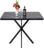 Esstisch quadratisch 98 x 98 x 75 cm, MDF-Tischplatte mit Metallbeinen, platzsparend in Schwarz Bild 5