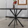 Esstisch quadratisch 98 x 98 x 75 cm, MDF-Tischplatte mit Metallbeinen, platzsparend in Schwarz Bild 3