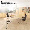 bümö höhenverstellbarer Schreibtisch H-Serie 80x80 cm in Asteiche, Gestell in Silber - PC Tisch klein für's Büro manuell höhenverstellbar, Computertisch verstellbar, HS-08-R Bild 2