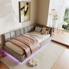 FUROKOY Polsterbett Daybett Tagesbett mit Stauraum, Schlafsofa,Jugendbett,90x200cm,Samt,Grau Bild 5
