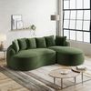 Flieks Modulares L-Form Cloud Sofa, extra tiefe Sitzfläche, breit gepolstert, mit Chaiselongue links & Kissen, kein Aufbau nötig, Chenille, Grün Bild 3