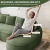 Flieks Modulares L-Form Cloud Sofa, extra tiefe Sitzfläche, breit gepolstert, mit Chaiselongue links & Kissen, kein Aufbau nötig, Chenille, Grün Bild 5