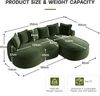 Flieks Modulares L-Form Cloud Sofa, extra tiefe Sitzfläche, breit gepolstert, mit Chaiselongue links & Kissen, kein Aufbau nötig, Chenille, Grün Bild 4