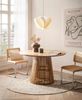 Esstisch Akazie Massivholz 120x120cm Hellbraun Rund Modern Gittergestell Bild 2